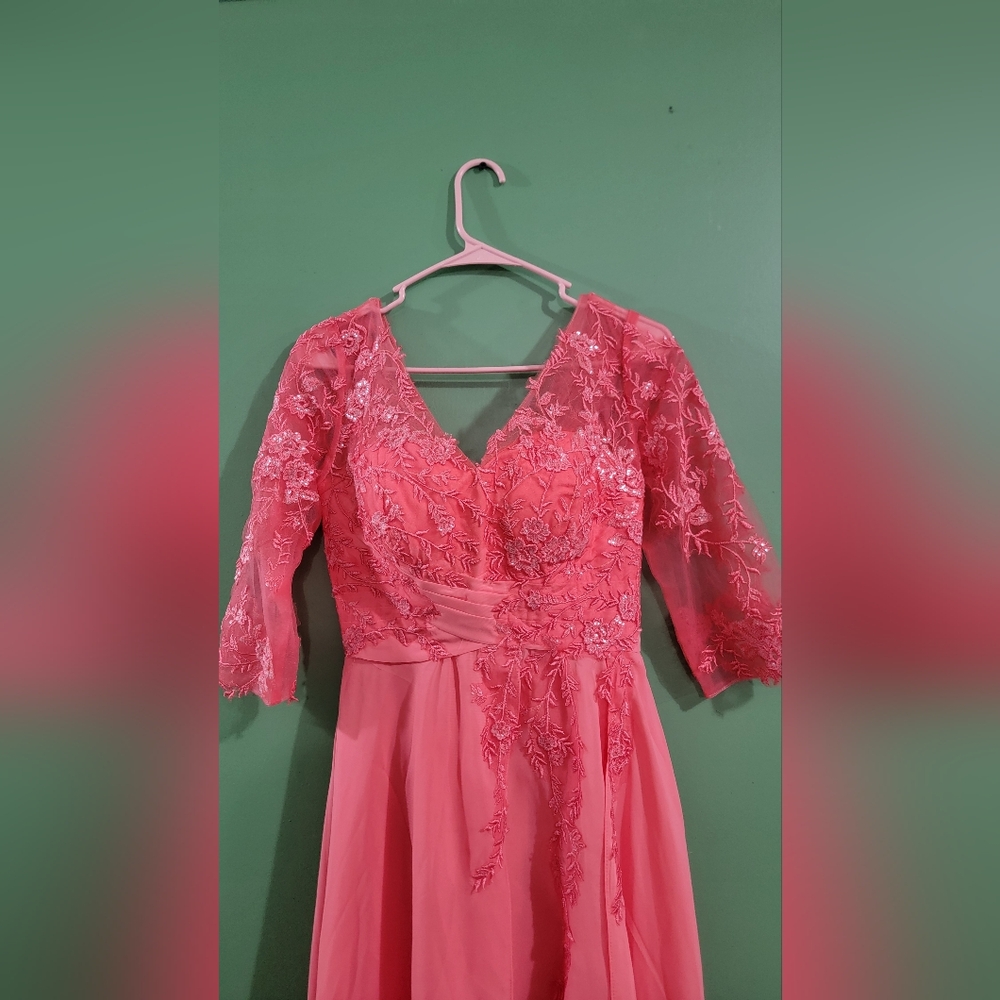 Chic Coral High Low Dress - Picture 2 of 6